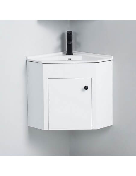 Meuble Salle de Bain d'Angle Blanc brillant City
