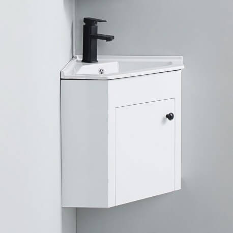 Meuble lave mains d'Angle de salle de bain - Blanc - City | Rue du Bain