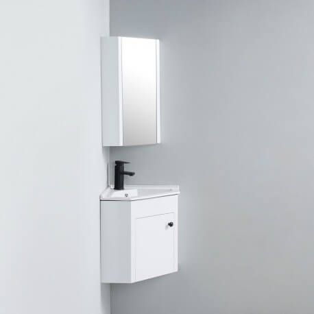 Meuble lave mains d'Angle de salle de bain - Blanc - City | Rue du Bain