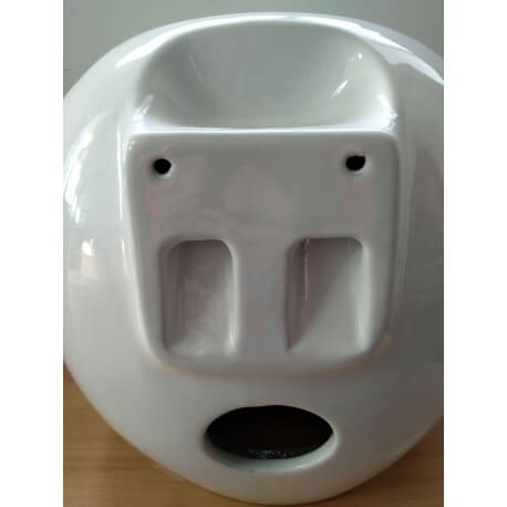 Totem Vasque con Poser Alto - Cerámica Blanca - 50 cm - Ove