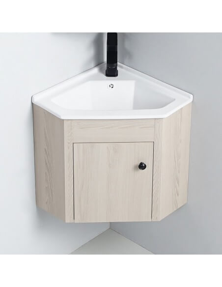 Mobile lavabo angolare per bagno - Rovere grigio - Scandinavo |Via del bagno