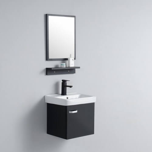 Small bathroom hand wash cabinet - Black - Daily