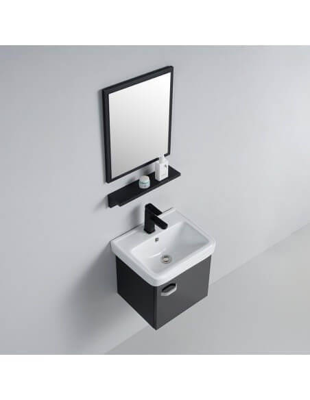 Small bathroom hand wash cabinet - Black - Daily