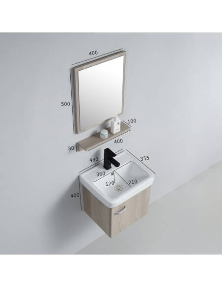 Petit Meuble lave mains de salle de bain - Chêne gris - Daily | Rue du Bain