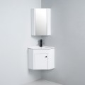 Bathroom Corner Mirror Cabinet - White - Washbasin - City | Rue Du Bain
