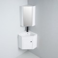 Meuble Miroir d'angle de salle de bain - Blanc - Lave main - City | Rue Du Bain
