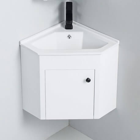 Meuble d'angle de salle de bain - Blanc