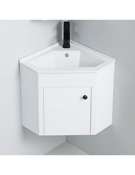 Meuble d'angle de salle de bain - Blanc