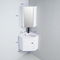 Bathroom Corner Mirror Cabinet - White - Washbasin - City | Rue Du Bain