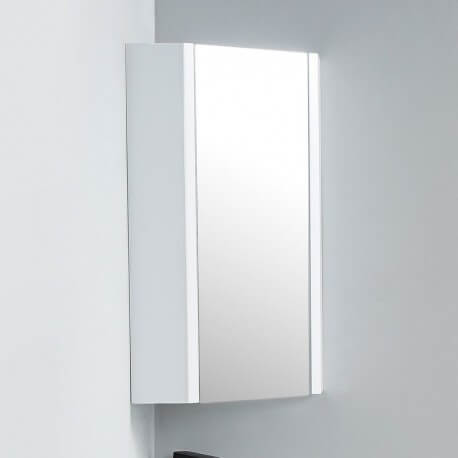 Meuble Miroir d'Angle de salle de bain - Blanc