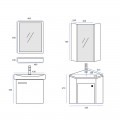 Bathroom Angle Mirror Furniture - White