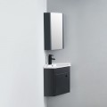 Black bathroom corner mirror cabinet