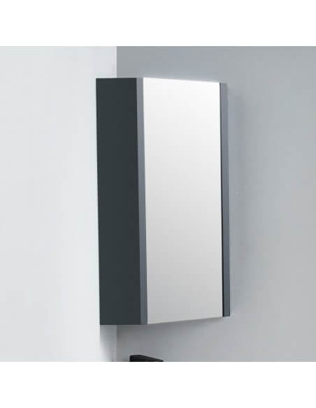 Meuble miroir d'angle de salle de bain noir