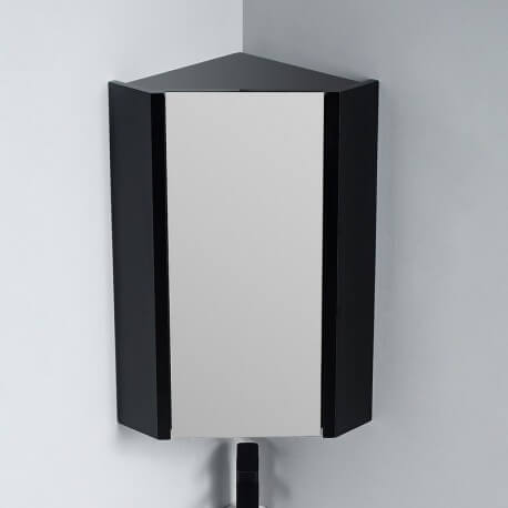 Black bathroom corner mirror cabinet
