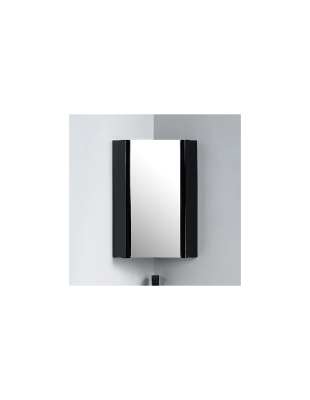 Meuble miroir d'angle de salle de bain noir