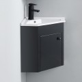 Black bathroom corner cabinet