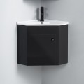 Black bathroom corner cabinet