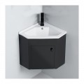 Black bathroom corner cabinet