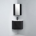Black bathroom corner cabinet