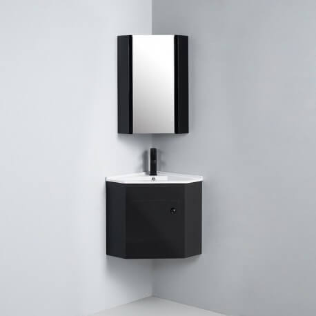 Armoire de toilette d'angle pour salle de bain avec panneaux miroirs  amovibles
