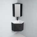 Black bathroom corner cabinet