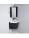 Meuble Bas d'angle Salle de bain Noir Brillant 42x42 cm - Dark