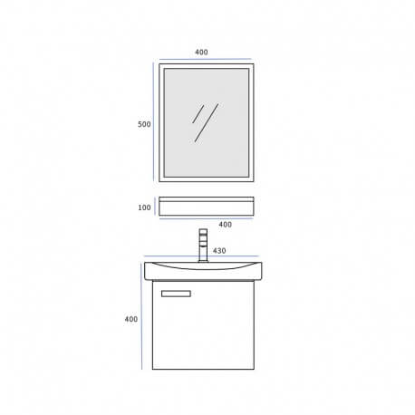 Mueble de baño pequeño - Negro - Diario