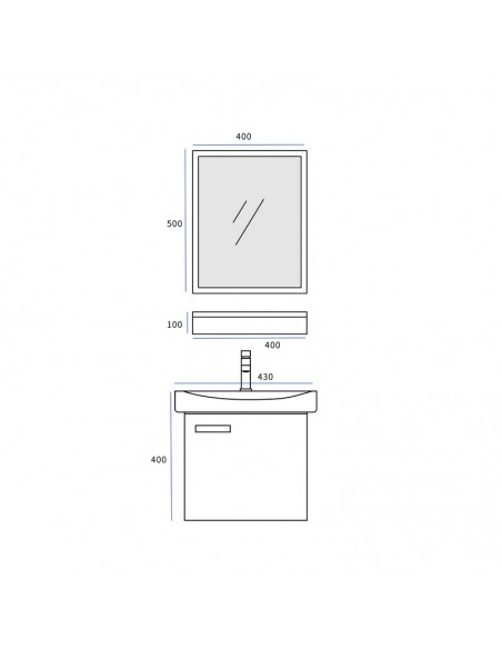 Mueble de baño pequeño - Negro - Diario