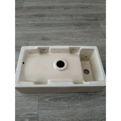 Beige Mat ceramic left rectangular hand wash - 46x26 cm - Studio