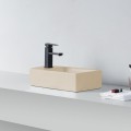 Beige Mat cerámica izquierda lavado de mano rectangular - 46x26 cm - Estudio