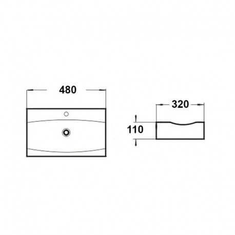 Vasque à poser rectangulaire céramique Cosmopolitan | Rue du Bain	