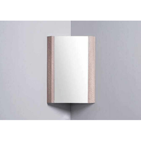 Armadio angolare con specchio da bagno - 31x31 cm - Legno