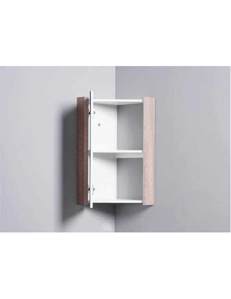 Armadio angolare con specchio da bagno - 31x31 cm - Legno