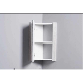Armadio angolo con specchio bagno - 31x31 cm - filo bianco 2