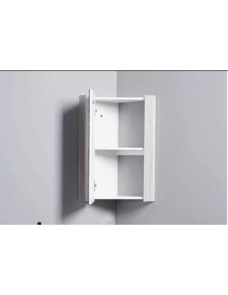 Armadio angolo con specchio bagno - 31x31 cm - filo bianco