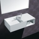 Lavabo sospeso rettangolare - Mat bianco composito - 80x40 cm - composito