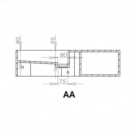 Lavabo sospeso rettangolare - Mat bianco composito - 80x40 cm - composito