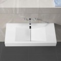 Lavabo Suspendido Mat blanco rectangular - 100x48 cm - Composite - Gráficos