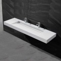 Rectangular hanging washbasin - Solid surface matt white - 160x48 cm - X-Large