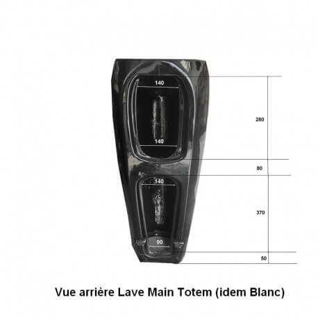 Wash Hand Totem Round - Ceramic Black - 39x85 cm - Ove