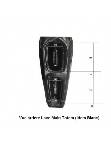 Wash Hand Totem Rund - Keramik Schwarz - 39x85 cm - Ove