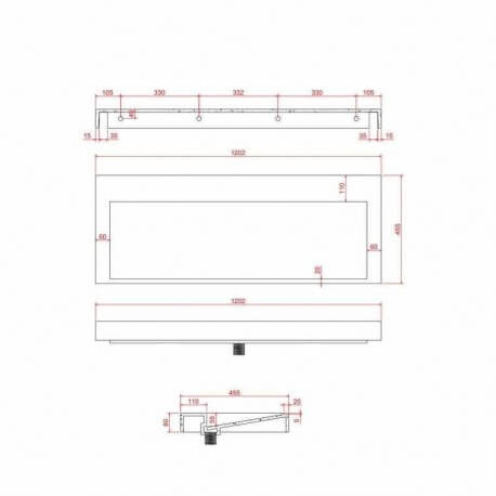 Lavabo hanging white matte composite Urban