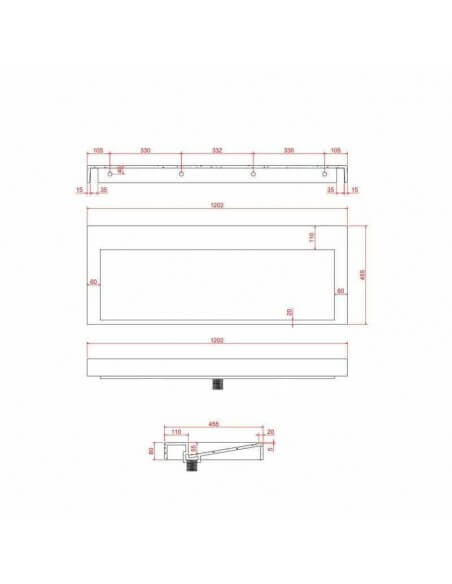Lavabo appeso bianco opaco composito Urban
