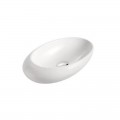 Asimmetrico Poser Vasque - Ceramica Bianca - 48 cm x 31 cm - Curva