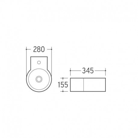 Round hand wash - Ceramic White - 35 x 28 cm - Naples