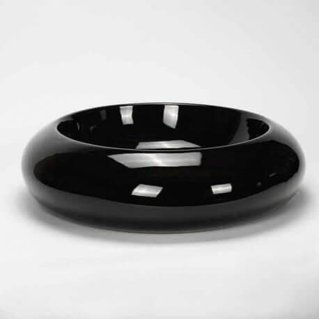 Lavabo da appoggio rotondo - Ceramica nera - 46 cm - Galaxie