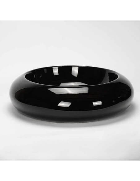 Lavabo da appoggio rotondo - Ceramica nera - 46 cm - Galaxie