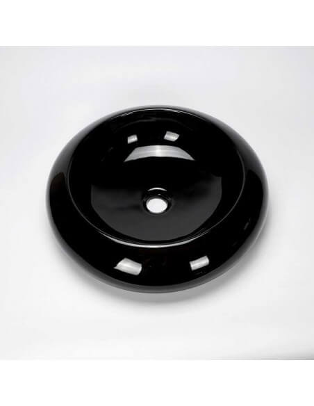 Round Poser Vasque - Black Ceramic - 46 cm - Galaxy