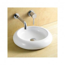 Round Poser Vasque - White Ceramic - 46 cm - Galaxy