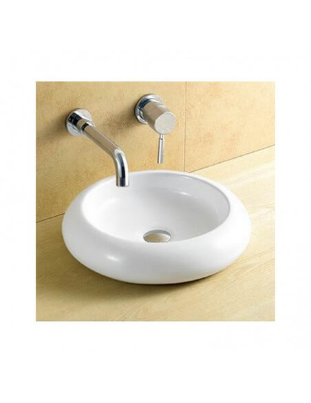 Round Poser Vasque - White Ceramic - 46 cm - Galaxy